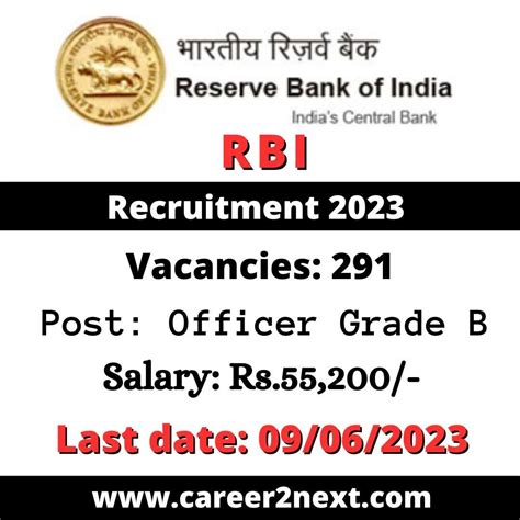 Rbi Recruitment Officer Grade B Posts Career Next