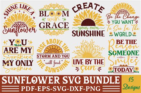 Sunflower Svg Bundle Graphic By Thecraftable · Creative Fabrica