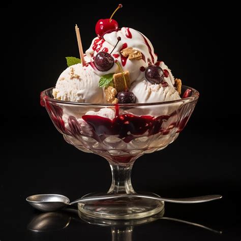 Premium Photo Ice Cream In Glass Bowl