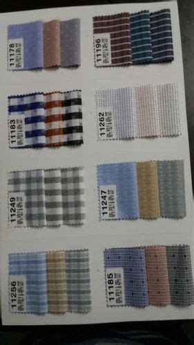 Poly Cotton Twill Shirting Fabric Check Stripes Multicolour At Rs