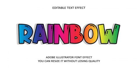 Efecto De Fuente De Texto Del Arco Iris Premium Vector Freepik