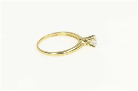 14K 1940 S 0 49 Ct Diamond Solitaire Engagement Yellow Gold Ring Size