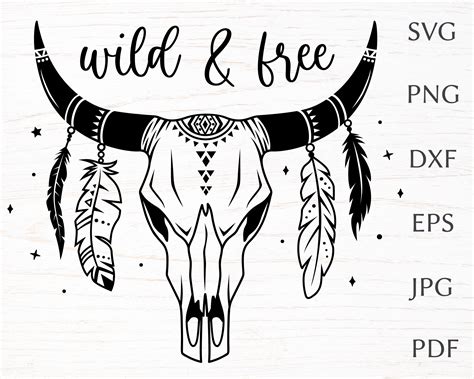 Cow Skull Svg Boho Tribal Svg Laser Cut Files Indian Svg Etsy Hong Kong