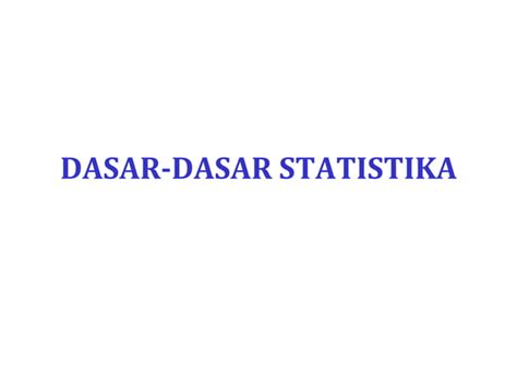 Pengantar Statistika Pptx