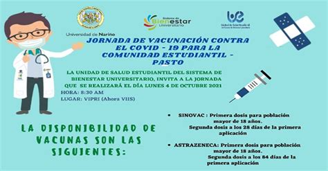 Jornada De Vacunaci N Estudiantil De Octubre Universidad De Nari O