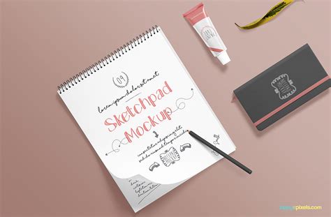 Free Realistic Sketchbook Mockup Behance