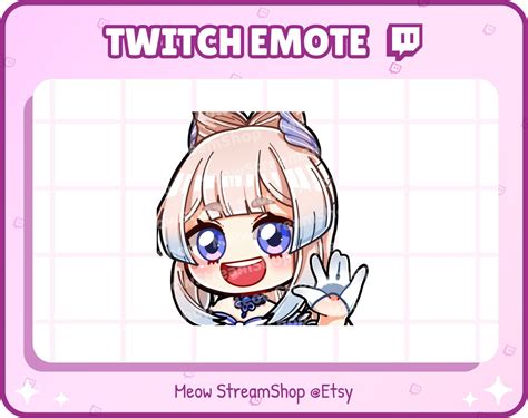 Twitch Emote Sangonomiya Kokomi Hi Waving Emotes Genshin Etsy