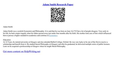 Adam Smith Research Paper PPT