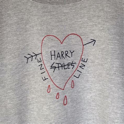 Harry Styles Fine Line Hand Embroidered Sweatshirt Depop
