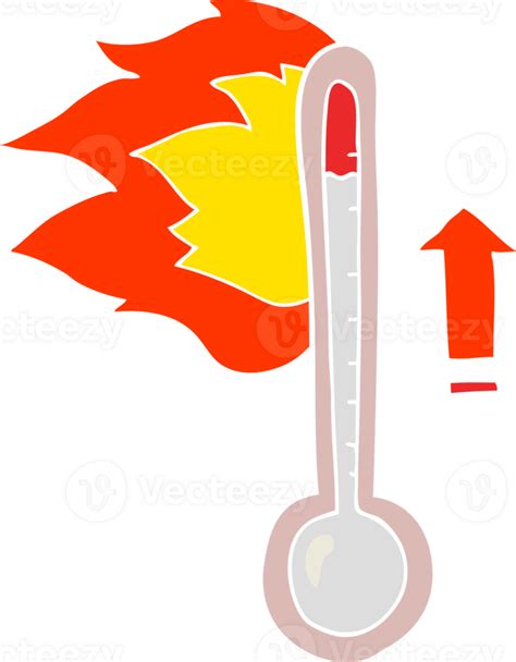 flat color illustration  rising temperature  png