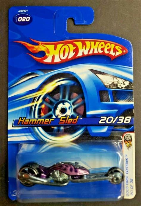 Hot Wheels Hammer Sled Motorcycle Black Purple Flames Etsy