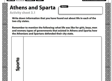 History Year 56 Ancient Greece Sparta And Athens Lesson Lcp