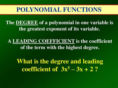 Ppt Polynomial Functions Powerpoint Presentation Free Download Id