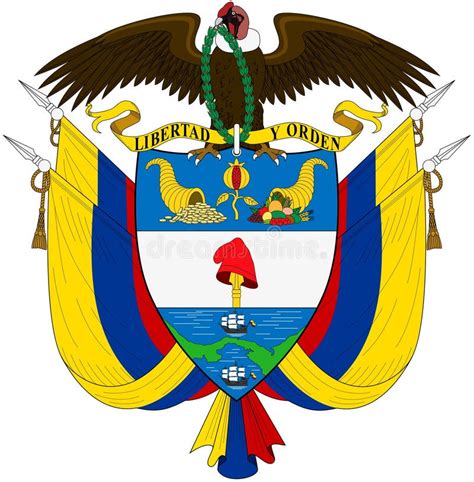 Coat of arms of Colombia stock illustration. Illustration of condor - 174019807