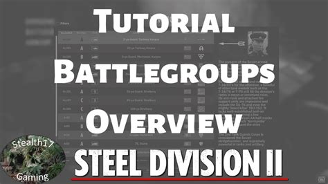 Steel Division Tutorial Battlegroups Overview Youtube