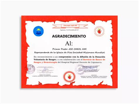 Carta De Agradecimiento Del Hospital Regional Docente Cajamarca