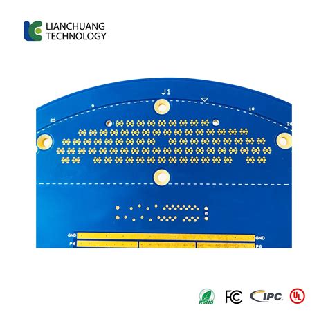 Fr V Rf Pcb Surface Treatment Gold Plated Blue Solder Mask