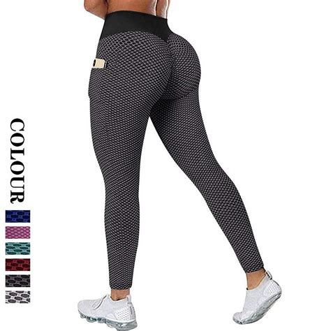 Buy Nessaj Women High Waist Workout Leggings With Pocket Slim Fitness