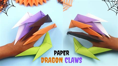 Origami Paper Dragon Claws For Halloween How To Make Paper Claws Diy