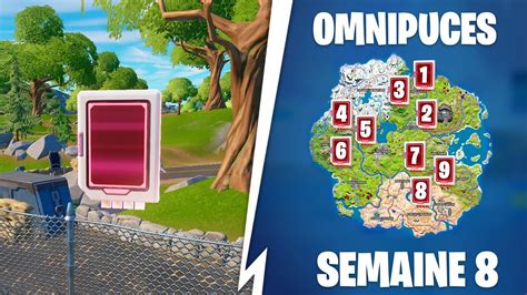 Trouver Les Omnipuces De La Semaine 8 Fortnite Quete Epee Omni Youtube