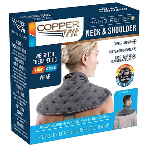 Copper Fit Rapid Relief Neck And Shoulder Weighted Therapeutic Wrap