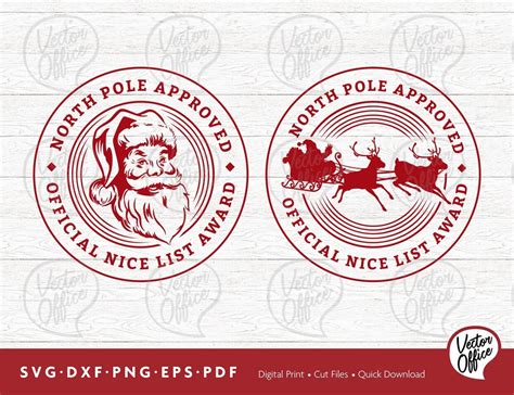 Santa Medal Svg For Engraving Nice List Award Svg Engraving Santa