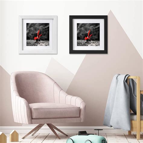 Bojin 16x16 Picture Frames Black Solid Wood Display Pictures 12x12