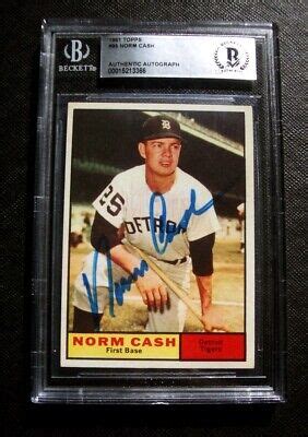 NORM CASH Detroit Tigers Autographed 1961 95 Topps Baseball Card EBay