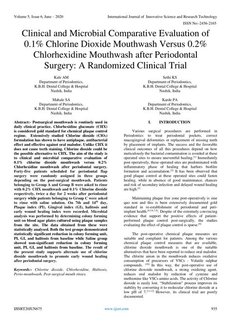 Pdf Clinical And Microbial Comparative Evaluation Of Chlorine