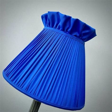 Royal Blue Ruffled Top Fabric Lampshade