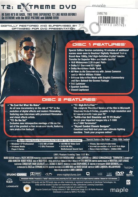 Terminator 2 - T2 Judgment Day (Extreme DVD) on DVD Movie