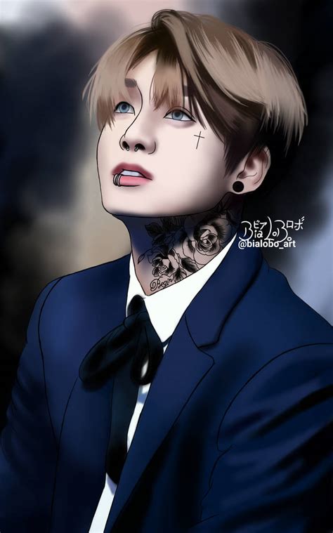 Jungkook Bts Tattoo Fanart Bybialobo By Bialobo On Deviantart