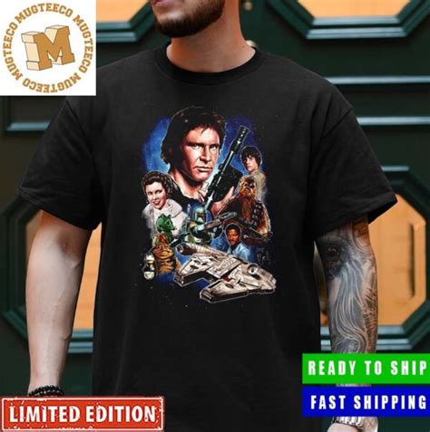 Happy Star Wars Day Characters Han Solo Boba Fett Wookie Vintage Art