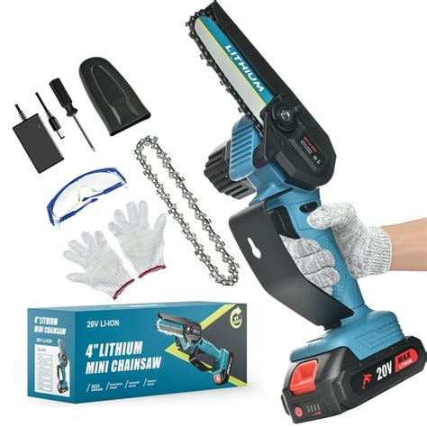 Free Shipping Mini Chainsaw Cordless 4 Inch Electric Small Chain Saw Battery Powered Portable