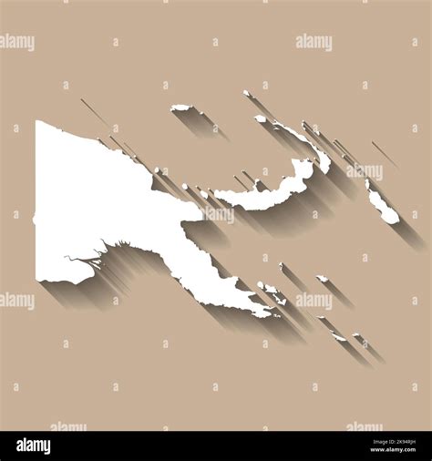 Papua New Guinea Vector Country Map Silhouette Stock Vector Image Art