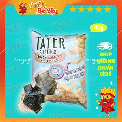 Bim Bim Oishi Snack Tater Khoai Tây Siêu Mỏng Vị Tảo Biển 32g