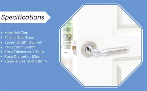 Infinity Decor Pair Of Dual Tone Layton Straight Lever On Round Rose Zinc Door Handles Set