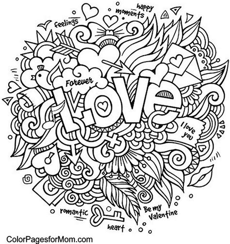 Doodle Love Colouring Love Coloring Pages Mandala Coloring Pages