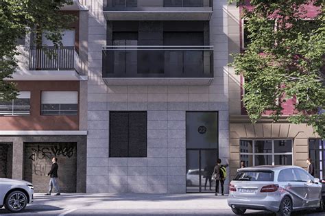 Render 3d De La Fachada De Un Edificio En Barcelona