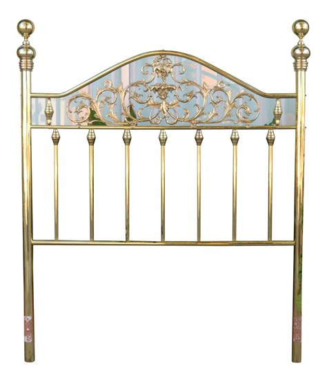 Vintage Hollywood Regency Solid Brass Headboard On Brass