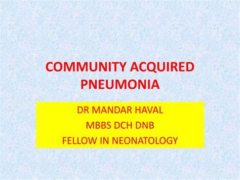 Community Acquired Pneumonia Ppt