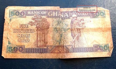 1989 Bank Of Ghana 500 Cedis Banknote Circulated Pick 28 Trees Issue M209