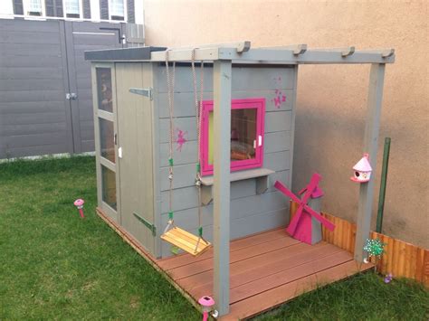 Cabane Jardin Enfant Bois Avec Pergolas En Bois Et Terrasse En