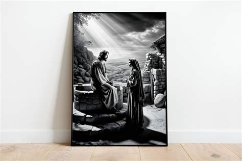 Woman at the Well DIGITAL DOWNLOAD John 4:22-24 Jesus Bible Print Art Christian Landscape ...