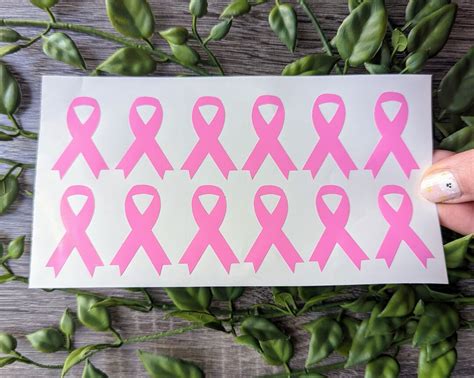 Breast Cancer Decals Mini Pink Breast Cancer Ribbons Breast Etsy