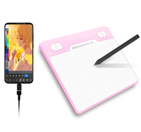 Графический планшет 10Moons T503 Mac/Win/Android Чехол Перчатка Розовый ...