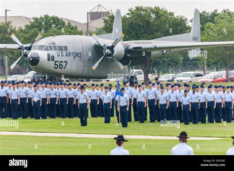 Flights Of Airmen In Formation During United States Air Force Basic