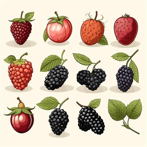 Premium Vector Berry Vector Set On White Background