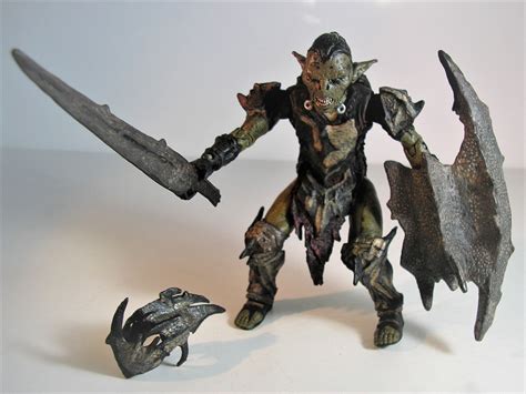 Mavin 2001 Lotr Moria Orc 6 Action Figure With Shield Sword Helmet