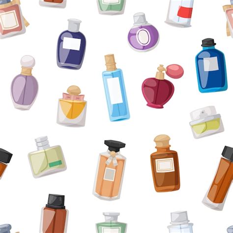 Perfume Bottle Seamless Pattern Premium Vector